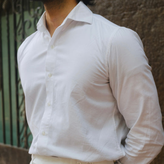 CASTELLANO WHITE CUTAWAY COLLAR SHIRT