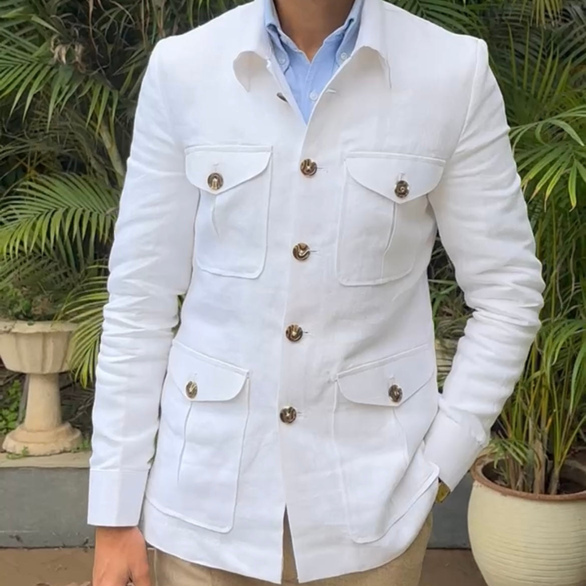 Patrimonio linen Radici safari jacket