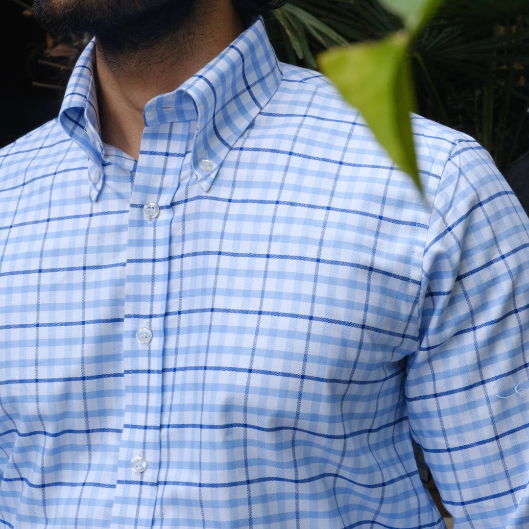 SCASSO WINDOWPANE CHECKERED SHIRT