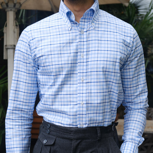 SCASSO WINDOWPANE CHECKERED SHIRT