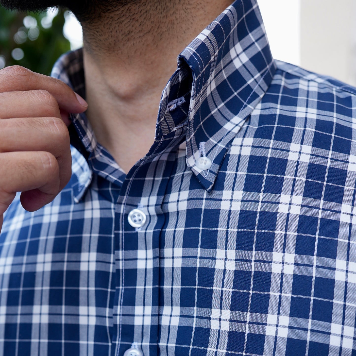 REGAL BLUE AND WHITE CHECKERED SHIRT