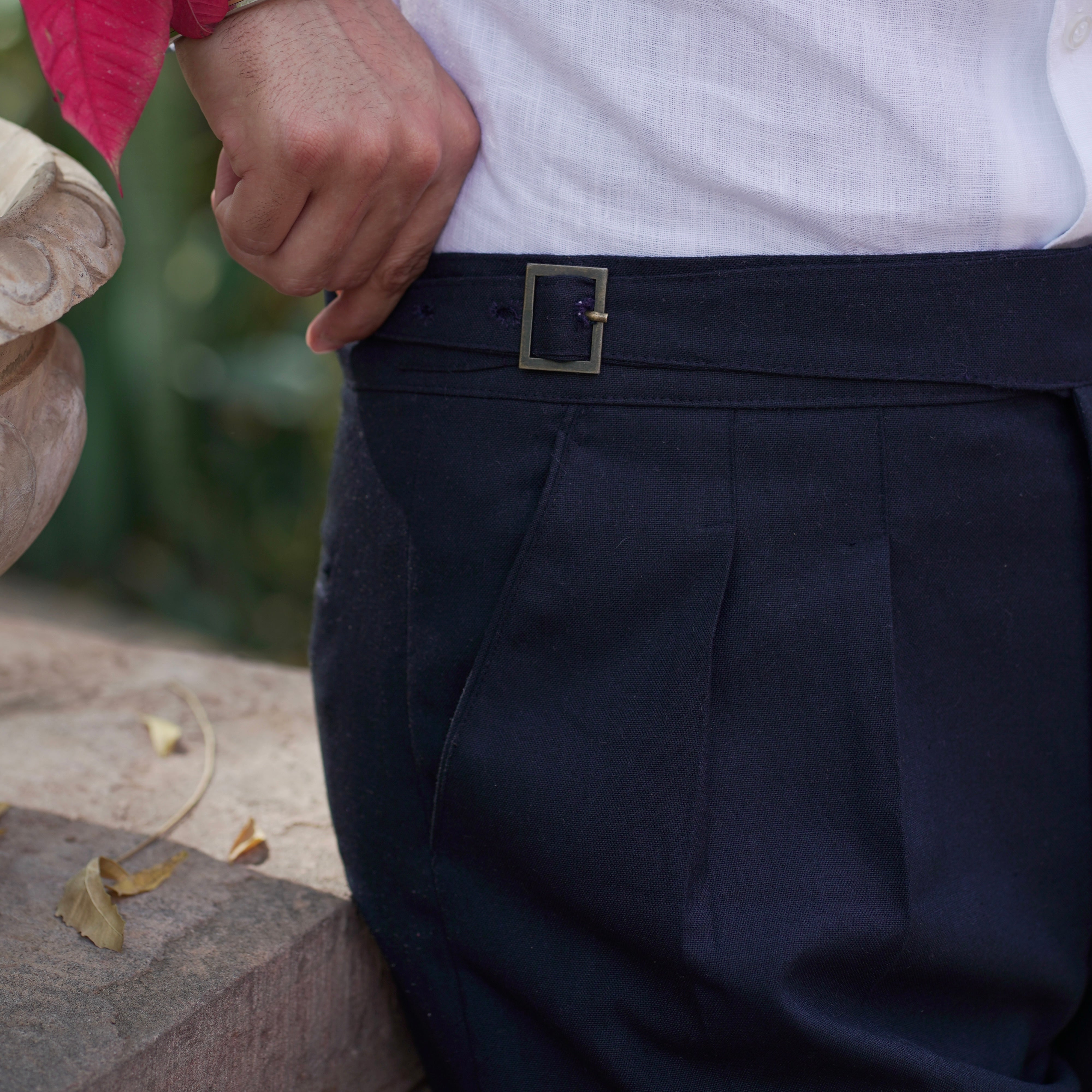 Navy Double pleated, Gurkha pants