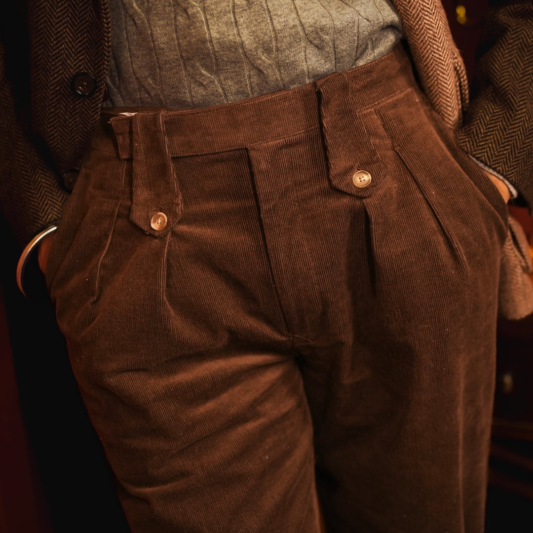 WALNUT BROWN CORDUROY GURKHA PANTS