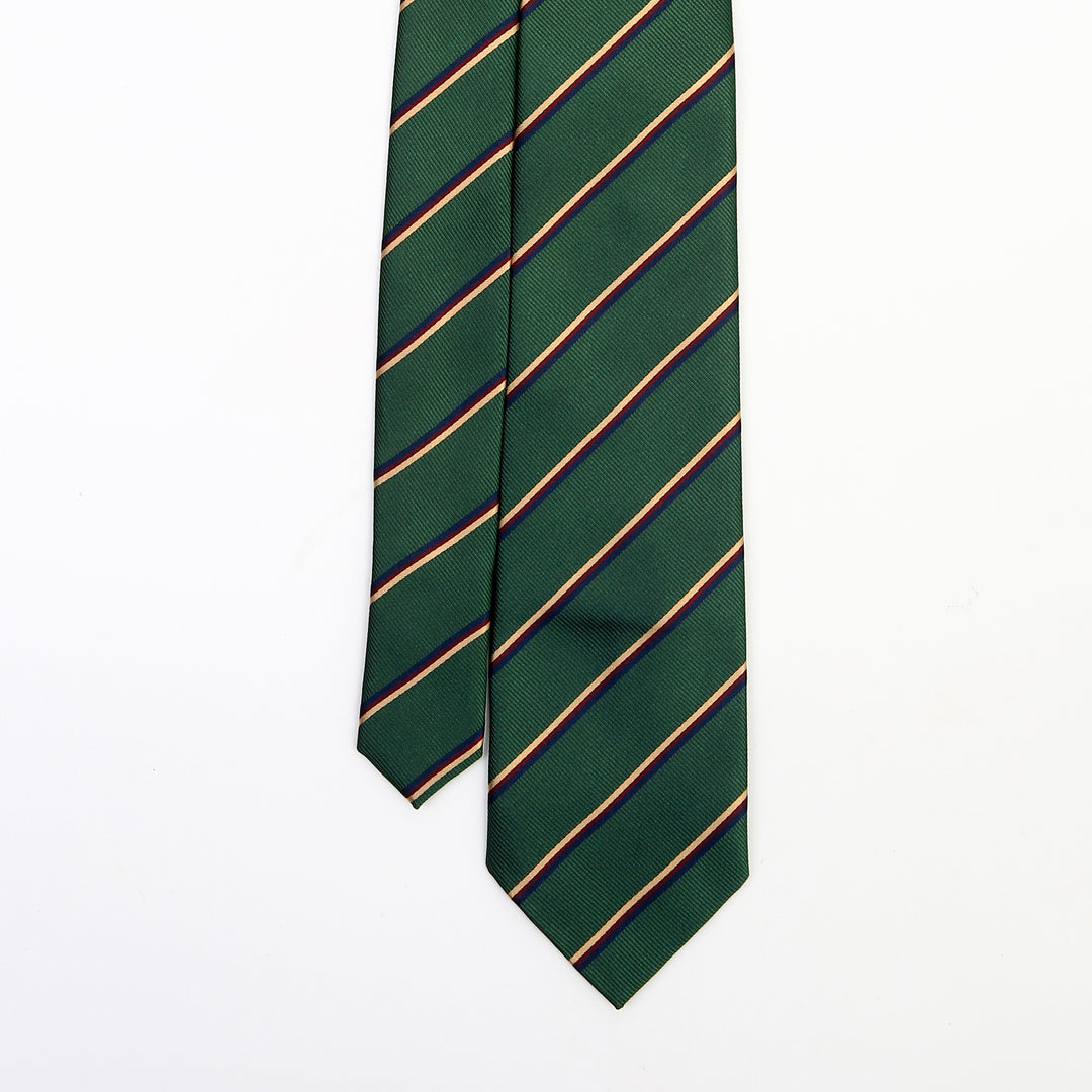 THE REGIMENTAL GREEN STRIPED TIE