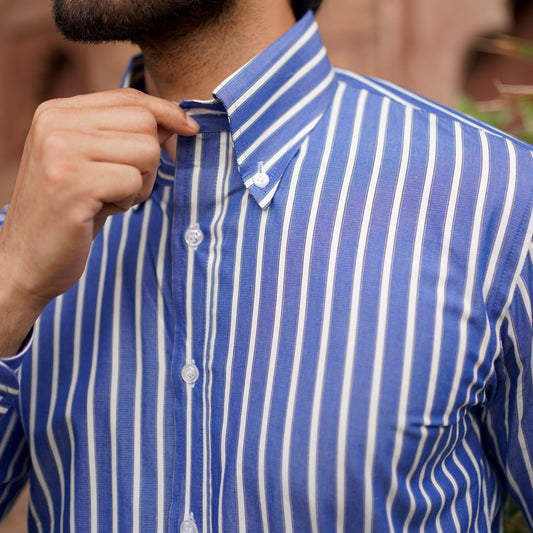 SORRENTO BLUE AND WHITE STRIPED SHIRT