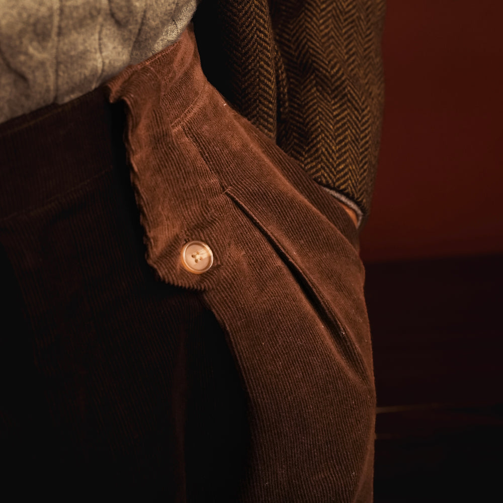 WALNUT BROWN CORDUROY GURKHA PANTS