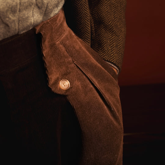 WALNUT BROWN CORDUROY GURKHA PANTS