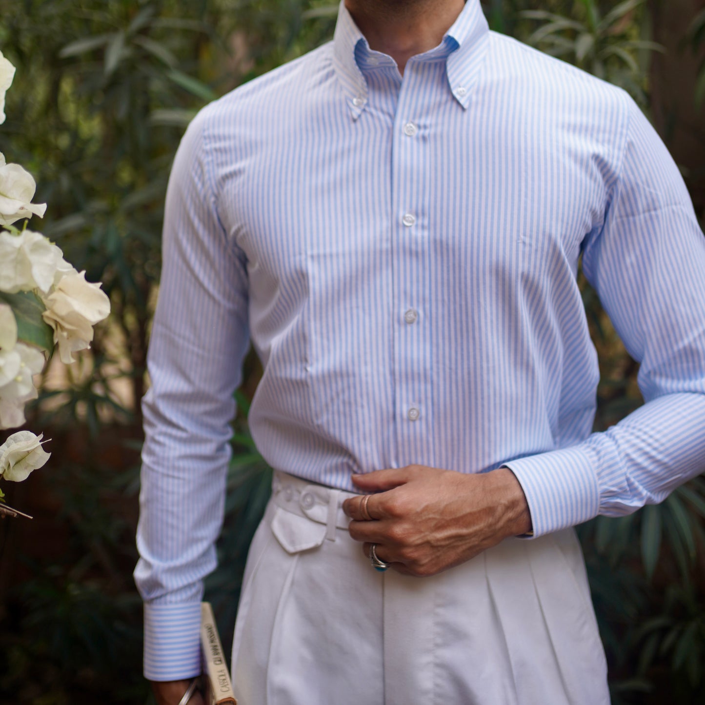 Calabria Sky blue Striped shirt