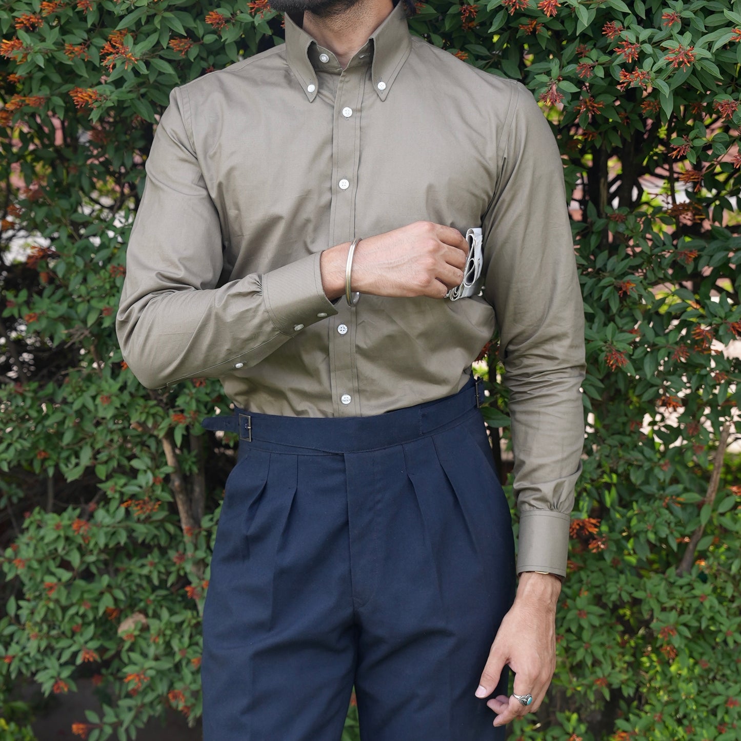 VERDE SALVIA OXFORD BUTTON DOWN SHIRT