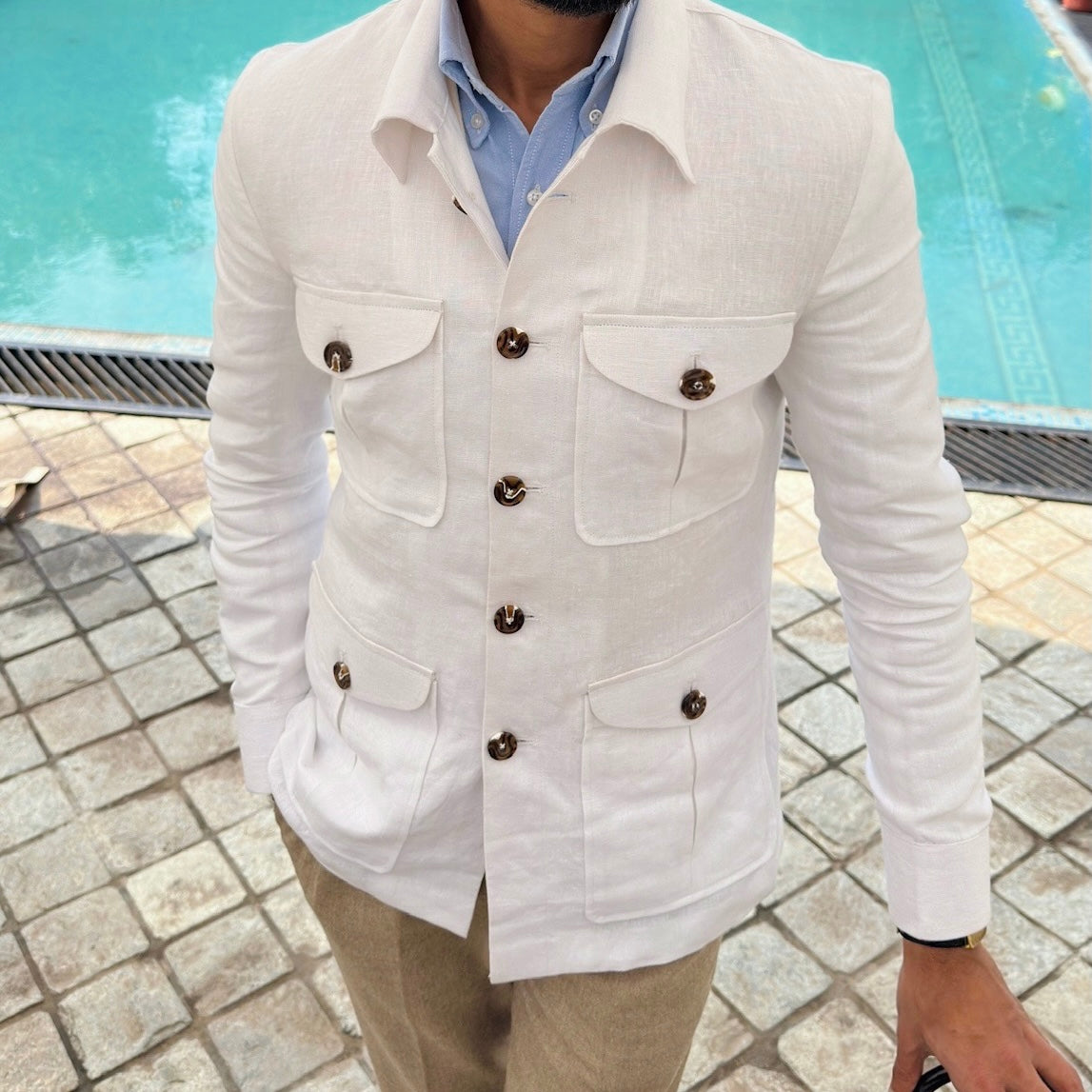 Patrimonio linen Radici safari jacket