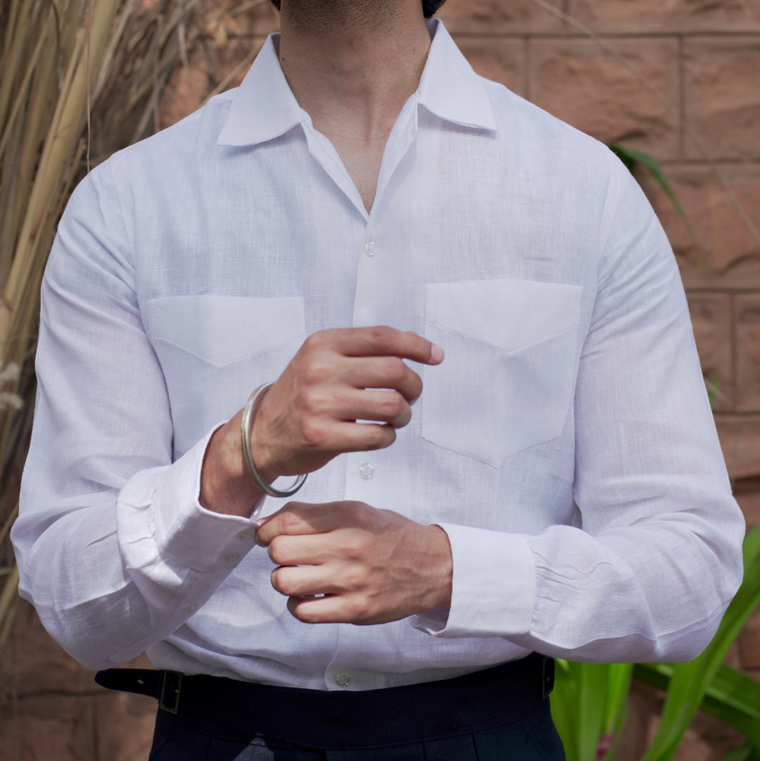 CAPRI WHITE LINEN SHIRT