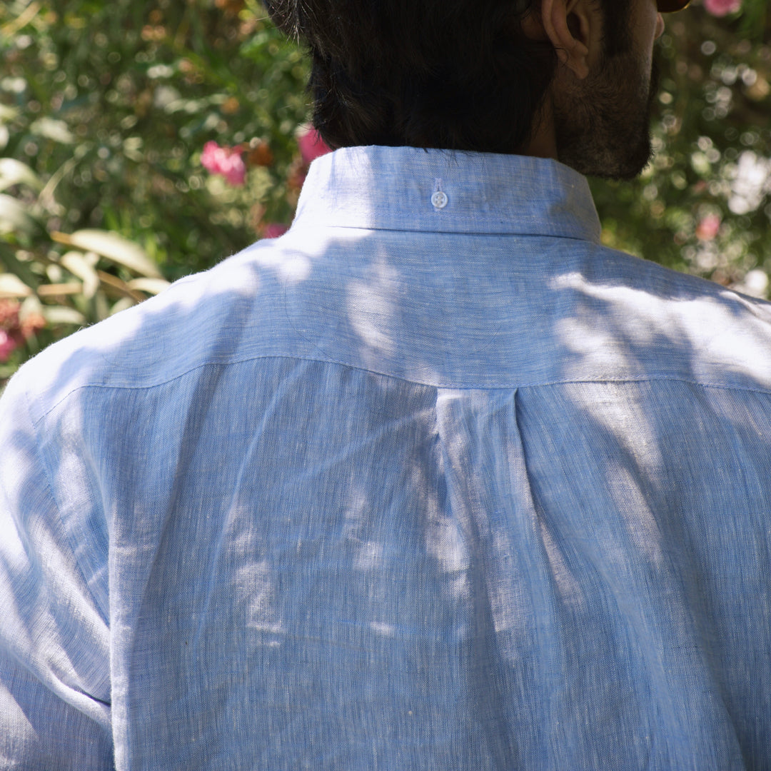 PORTOFERRAIO LIGHT BLUE LINEN SHIRT