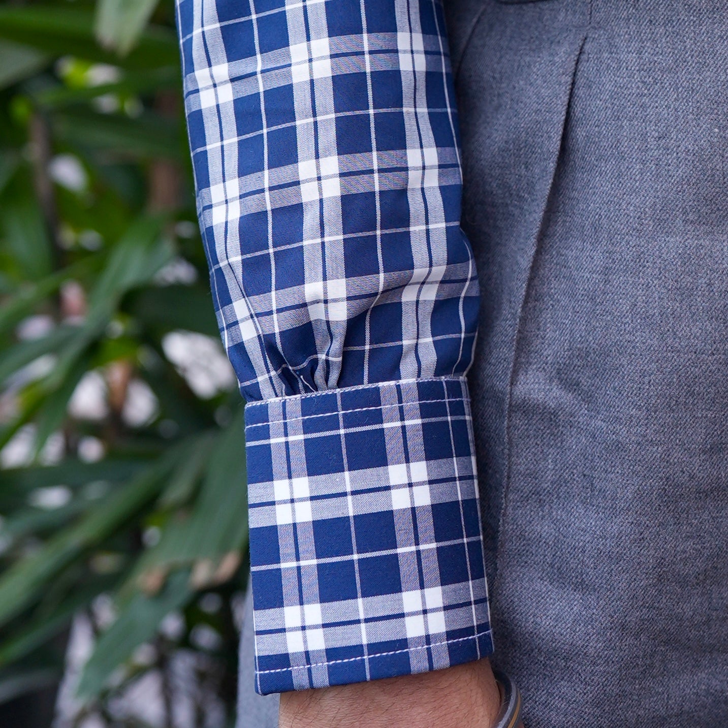 REGAL BLUE AND WHITE CHECKERED SHIRT