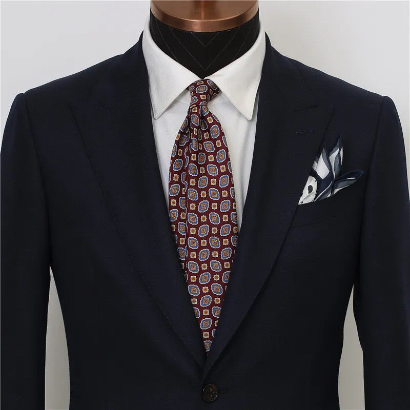 CORTESE DIAMOND FLORAL MADDER SILK TIE