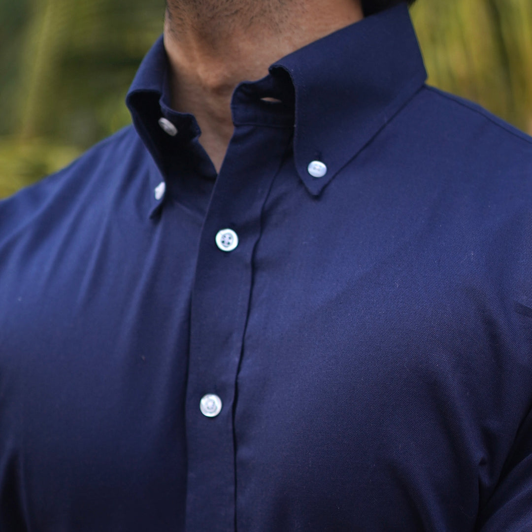 LOMBARDY NAVY BLUE SOLID SHIRT