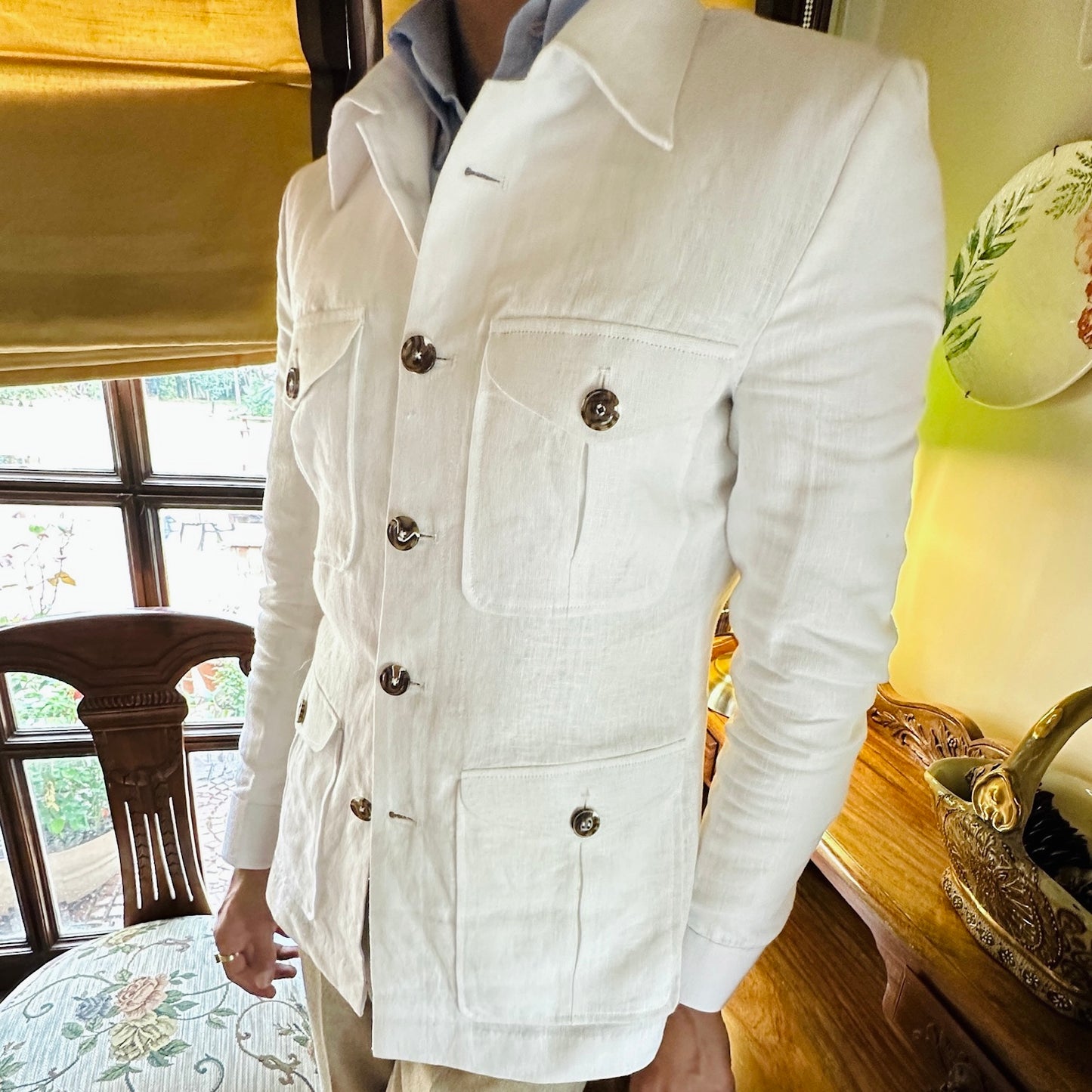 Patrimonio linen Radici safari jacket