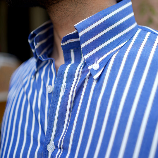 SORRENTO BLUE AND WHITE STRIPED SHIRT