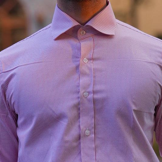 PENTEDATTILO Rosè Seersucker
Cutaway Collar Shirt