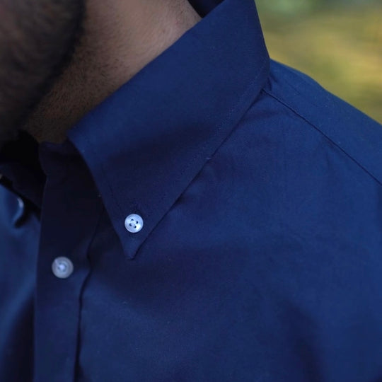 LOMBARDY NAVY BLUE SOLID SHIRT