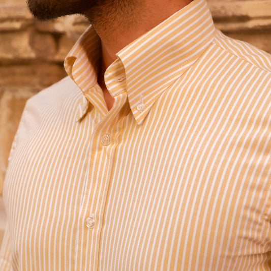 LERICI YELLOW STRIPED BUTTON DOWN SHIRT