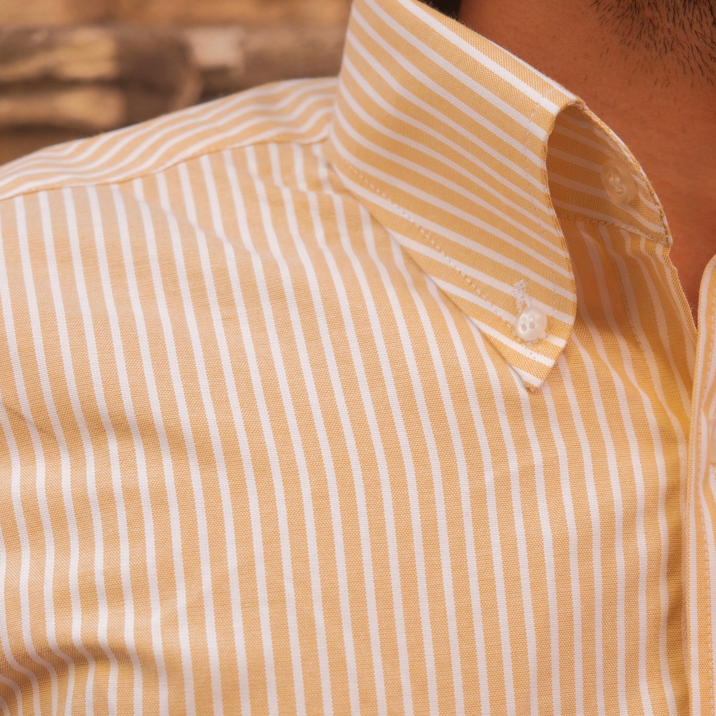 LERICI YELLOW STRIPED BUTTON DOWN SHIRT