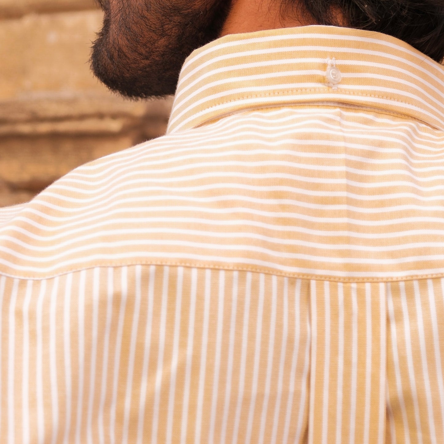 LERICI YELLOW STRIPED BUTTON DOWN SHIRT