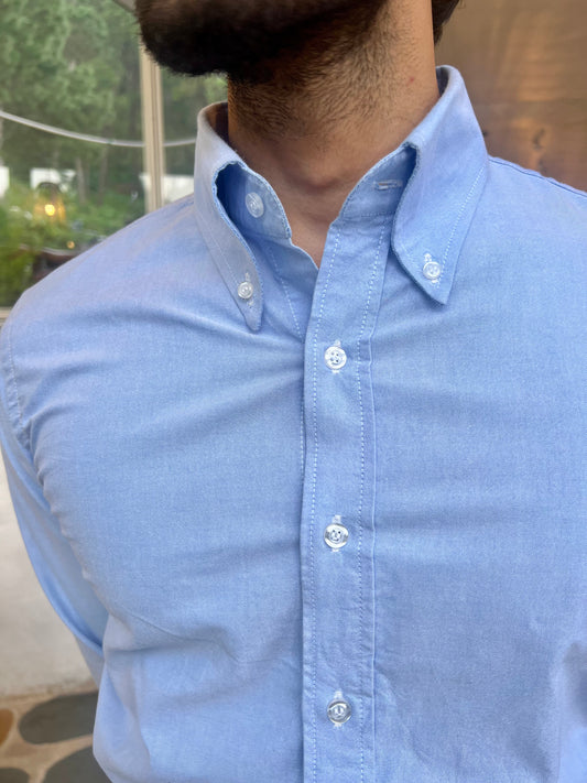 Dodger Blue oxford button down shirt