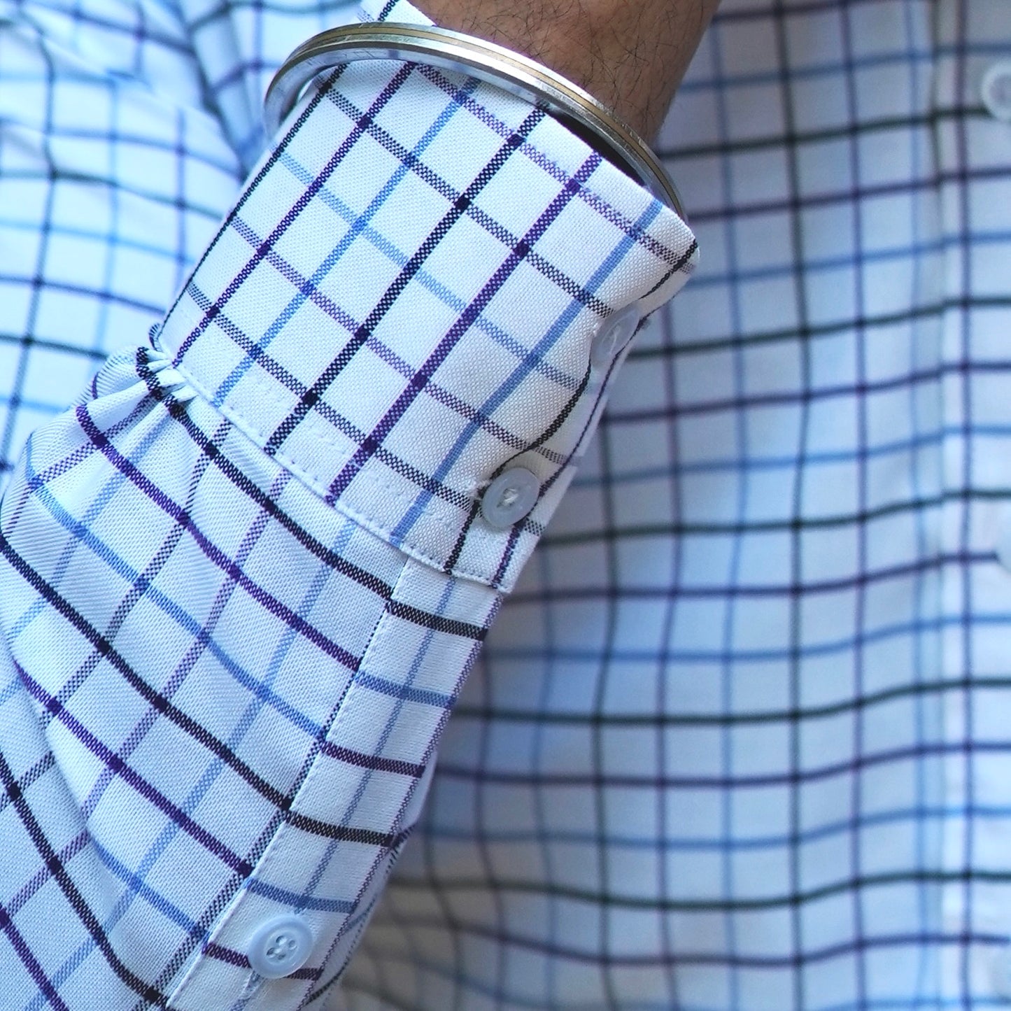 GAGLIOPPO WINDOWPANE CHECKERED SHIRT