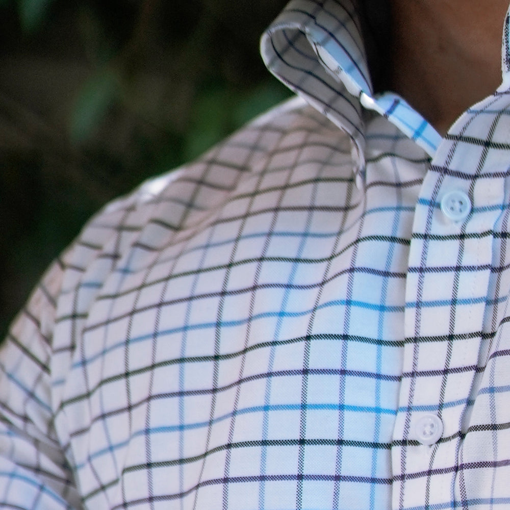 GAGLIOPPO WINDOWPANE CHECKERED SHIRT