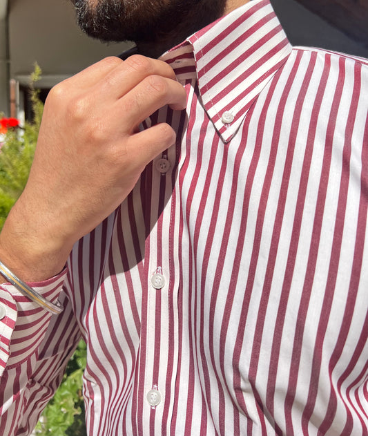 Riviera Di Chiaia Red and white striped shirt