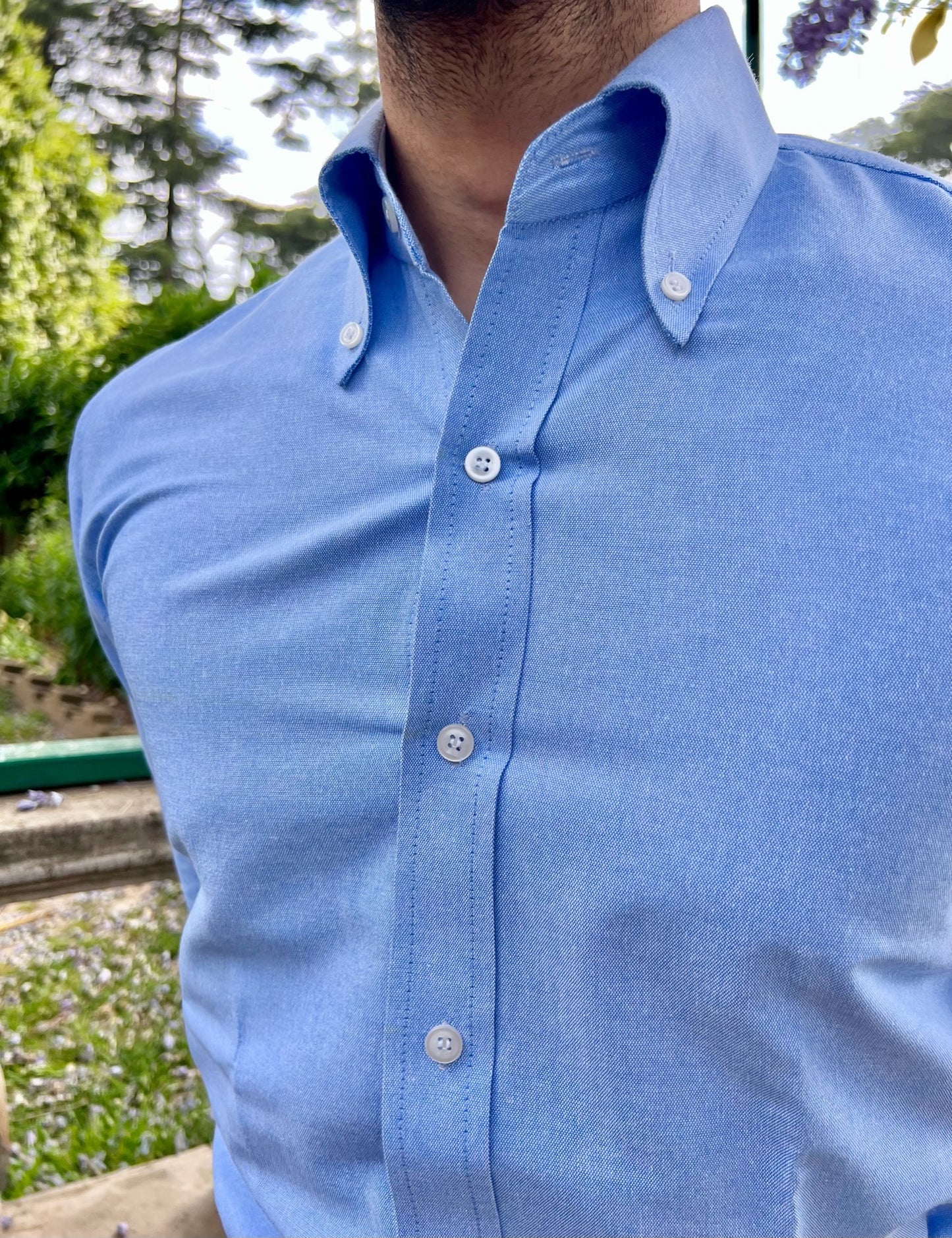 Dodger Blue oxford button down shirt