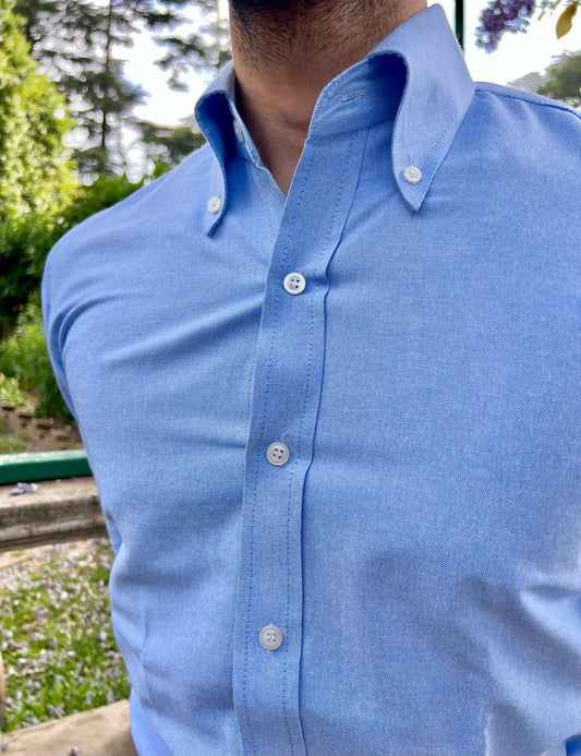 Dodger Blue oxford button down shirt